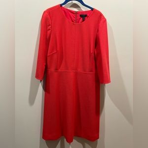 J Crew coral long sleeve dress